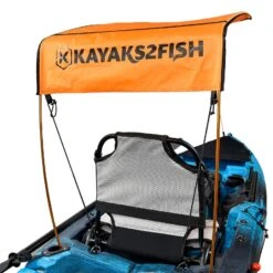 K2F Detachable Sun Shade Awning For Single Kayak Canoe -Best Kayak Shop K2FD S SUNSHADE ORANGE 2