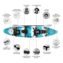 Merlin Double Fishing Kayak Package - Blue Lagoon [Sydney] -Best Kayak Shop K2FS MERLIN BLUELAGOON 6