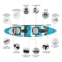 Merlin Pro Double Fishing Kayak Package - Blue Camo [Sydney] -Best Kayak Shop K2FS MERLINPRO BLUECAMO 6