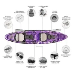 Merlin Pro Double Fishing Kayak Package - Purple Camo [Sydney] -Best Kayak Shop K2FS MERLINPRO PURPLECAMO 6