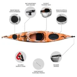 Oceanus 3.8M Single Sit In Kayak - Coral [Sydney] -Best Kayak Shop K2FS OCEANUS CORAL 6