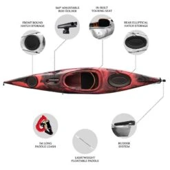 Oceanus 3.8M Single Sit In Kayak - Red Sea [Sydney] -Best Kayak Shop K2FS OCEANUS REDSEA 6