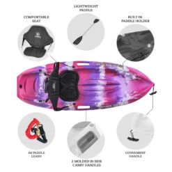 Puffin Kids Kayak Package - Pink &amp; Purple [Sydney] -Best Kayak Shop K2FS PUFFIN PINKCAMO 6