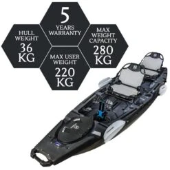 NextGen 13 Duo Pedal Kayak Raven [Pickup Sydney] -Best Kayak Shop NGS 13 DUO RAVEN 8