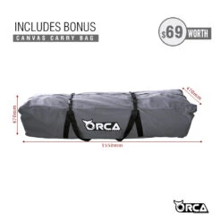 Orca Outdoors Deluxe Double Size Canvas Swag With 70mm Mattress And Awning Poles - Grey -Best Kayak Shop OD SWAG DB GREY 8