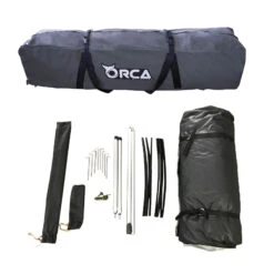 Orca Outdoors Deluxe Double Size Canvas Swag With 70mm Mattress And Awning Poles - Grey -Best Kayak Shop OD SWAG DB GREY 9