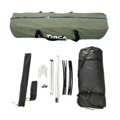 Orca Outdoors Deluxe Double Size Canvas Swag With 70mm Mattress And Awning Poles - Khaki -Best Kayak Shop OD SWAG DB KHAKI 11