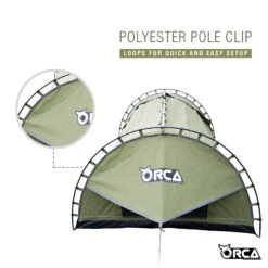 Orca Outdoors Deluxe Double Size Canvas Swag With 70mm Mattress And Awning Poles - Khaki -Best Kayak Shop OD SWAG DB KHAKI 6