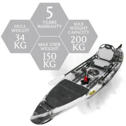ORCA Kronos Foot Pedal Pro Fish Kayak Package With Max-Drive - Arctic [Sydney] -Best Kayak Shop OS KRONOS ARCTIC MAX 8